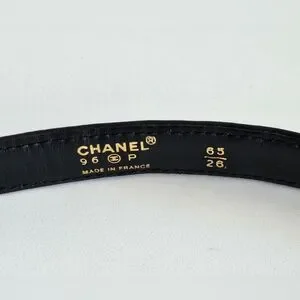 CHANEL | Accessories | Chanel Black Lettered Leather Belt  display picture 1
